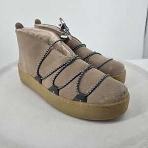 Free People Snowdrop Micro Mukluk Boot Dusty Tan Suede Fur Moccasin Women's 10